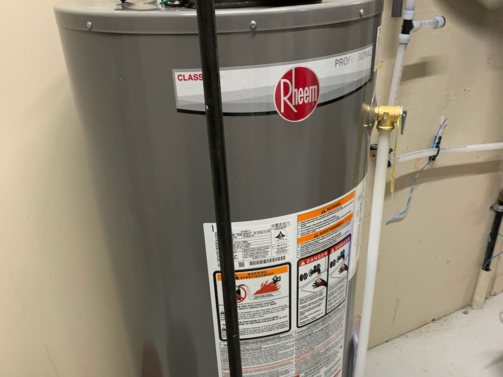 Residential hot-water tank equipment.